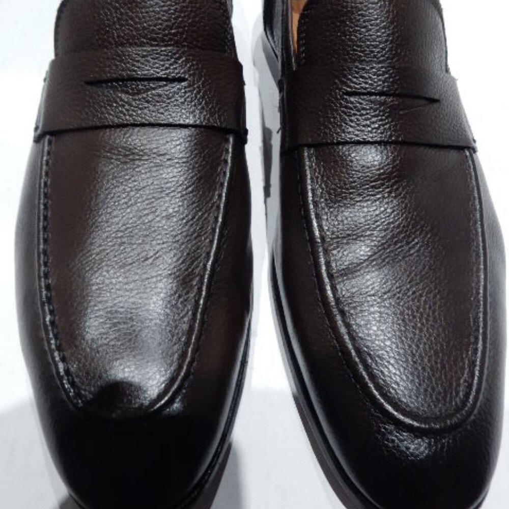 To Boot New York "Deville" Dark Brown Pebbled Penny Loafers in Size 11